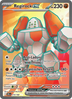 Karte Regirock-ex aus Ewige Rivalen, Nummer 214/182