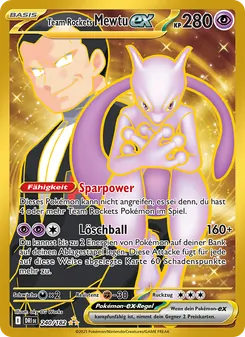 Karte Team Rockets Mewtu-ex aus Ewige Rivalen, Nummer 240/182