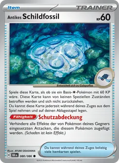 Karte Antikes Schildfossil aus Schwarze Blitze, Nummer 080/86