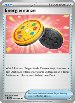 Karte Energiemünze aus Schwarze Blitze, Nummer 081/86