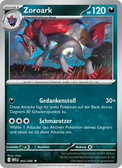 Karte Zoroark aus Weiße Flammen, Nummer 062/86