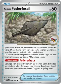 Karte Antikes Federfossil aus Weiße Flammen, Nummer 079/86