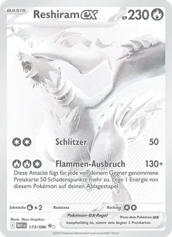 Karte Reshiram-ex aus Weiße Flammen, Nummer 173/86