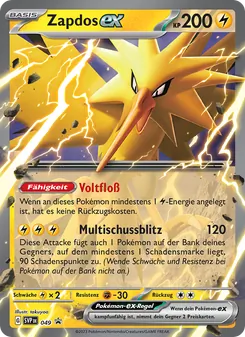 Karte Zapdos-ex aus SVP Black Star Promos, Nummer 049/225