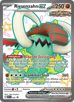 Karte Riesenzahn-ex aus SVP Black Star Promos, Nummer 072/225