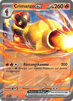 Karte Crimanzo-ex aus SVP Black Star Promos, Nummer 105/225