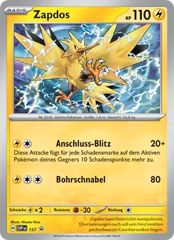 Karte Zapdos aus SVP Black Star Promos, Nummer 157/225