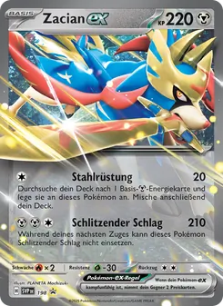 Karte Zacian-ex aus SVP Black Star Promos, Nummer 198/225