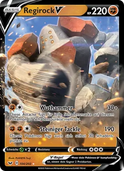 Karte Regirock V aus Schwert & Schild, Nummer 104/202