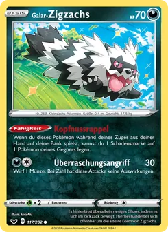 Karte Galar-Zigzachs aus Schwert & Schild, Nummer 117/202
