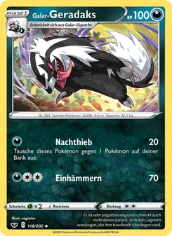 Karte Galar-Geradaks aus Schwert & Schild, Nummer 118/202