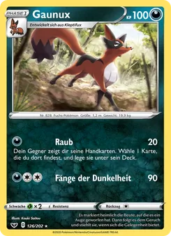 Karte Gaunux aus Schwert & Schild, Nummer 126/202