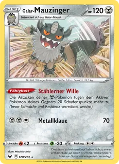 Karte Galar-Mauzinger aus Schwert & Schild, Nummer 128/202