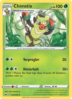 Karte Chimstix aus Schwert & Schild, Nummer 13/202