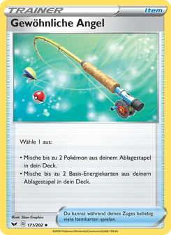 Karte Gewöhnliche Angel aus Schwert & Schild, Nummer 171/202