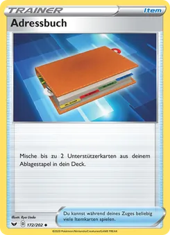 Karte Adressbuch aus Schwert & Schild, Nummer 172/202
