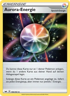 Karte Aurora-Energie aus Schwert & Schild, Nummer 186/202