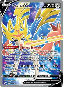 Karte Zacian V aus Schwert & Schild, Nummer 195/202