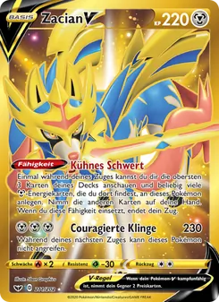 Karte Zacian V aus Schwert & Schild, Nummer 211/202