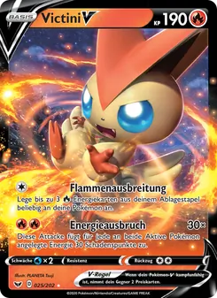Karte Victini V aus Schwert & Schild, Nummer 25/202