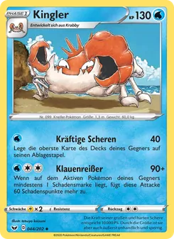 Karte Kingler aus Schwert & Schild, Nummer 44/202