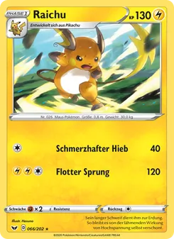 Karte Raichu aus Schwert & Schild, Nummer 66/202