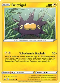 Karte Britzigel aus Schwert & Schild, Nummer 77/202