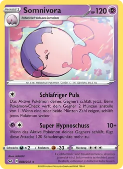 Karte Somnivora aus Schwert & Schild, Nummer 88/202