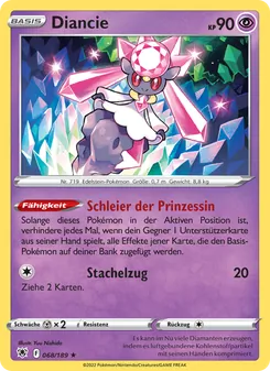 Karte Diancie aus Astralglanz, Nummer 068/189