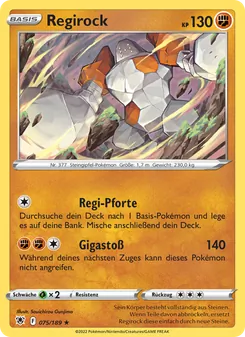 Karte Regirock aus Astralglanz, Nummer 075/189