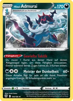 Karte Hisui-Admurai aus Astralglanz, Nummer 100/189