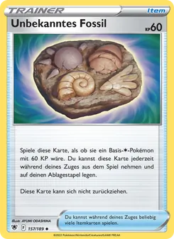 Karte Unbekanntes Fossil aus Astralglanz, Nummer 157/189