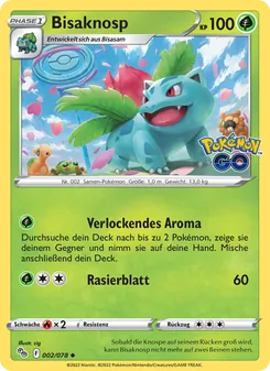 Karte Bisaknosp aus Pokémon GO, Nummer 002/78