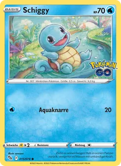 Karte Schiggy aus Pokémon GO, Nummer 015/78
