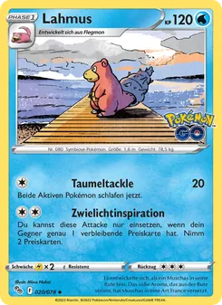 Karte Lahmus aus Pokémon GO, Nummer 020/78