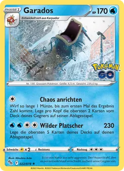 Karte Garados aus Pokémon GO, Nummer 022/78