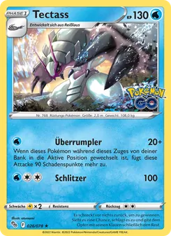 Karte Tectass aus Pokémon GO, Nummer 026/78
