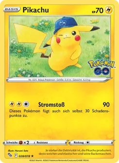 Karte Pikachu aus Pokémon GO, Nummer 028/78