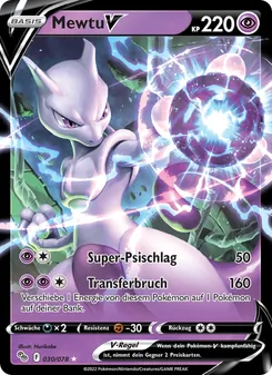 Karte Mewtu V aus Pokémon GO, Nummer 030/78