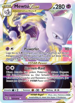 Karte Mewtu VSTAR aus Pokémon GO, Nummer 031/78