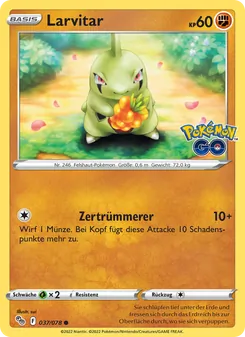 Karte Larvitar aus Pokémon GO, Nummer 037/78