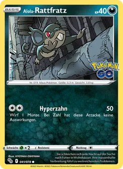 Karte Alola-Rattfratz aus Pokémon GO, Nummer 041/78