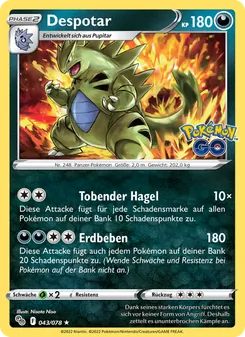 Karte Despotar aus Pokémon GO, Nummer 043/78