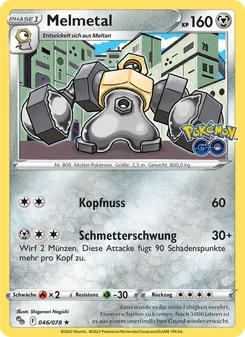 Karte Melmetal aus Pokémon GO, Nummer 046/78