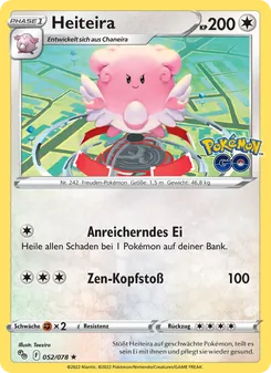 Karte Heiteira aus Pokémon GO, Nummer 052/78