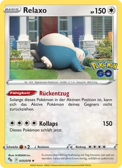 Karte Relaxo aus Pokémon GO, Nummer 055/78