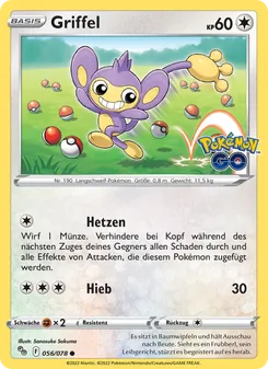 Karte Griffel aus Pokémon GO, Nummer 056/78