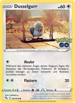 Karte Dusselgurr aus Pokémon GO, Nummer 061/78