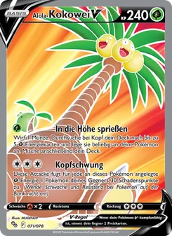 Karte Alola-Kokowei V aus Pokémon GO, Nummer 071/78