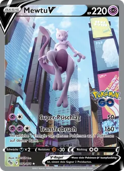 Karte Mewtu V aus Pokémon GO, Nummer 072/78